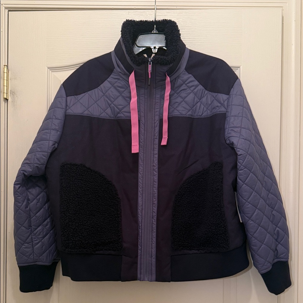 Women's Quilted Bomber Jacket - Purple and Pink